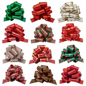 12Pcs Christmas Bows 5" Wide Bows for Gift Wrapping Ribbon Christmas Pull Bows Wrap Accessory for Xmas Gifts, Present, Bouquet, Wreath, Christmas Tree, Basket Decoration, Easy to Use 12Pcs Christmas Bows 5" Wide Bows for Gift Wrapping Ribbon Christmas Pull Bows Wrap Accessory for Xmas Gifts, Present, Bouquet, Wreath, Christmas Tree, Basket Decoration, Easy to Use