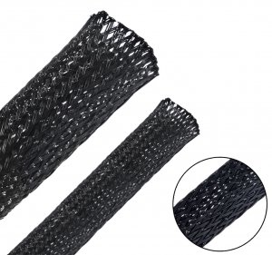 Besteek 50ft - 1/2 Inch & 1/4 Inch Expandable Braided Cable Sleeve, Braided Wire Sleeving, Cable Wrap Mesh Wire Loom Besteek 50ft - 1/2 Inch & 1/4 Inch Expandable Braided Cable Sleeve, Braided Wire Sleeving, Cable Wrap Mesh Wire Loom