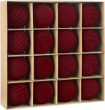 Besteek 16 Pcs Velvet Christmas Ornaments Set, 3.15 Inch Burgundy Velvet Ornaments for Christmas Tree Decorations Shatterproof Flocked Hanging Balls for Xmas Holiday Party Wedding Home Decor